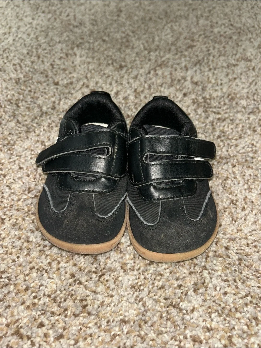 Kids Black Velcro Casual Sneakers